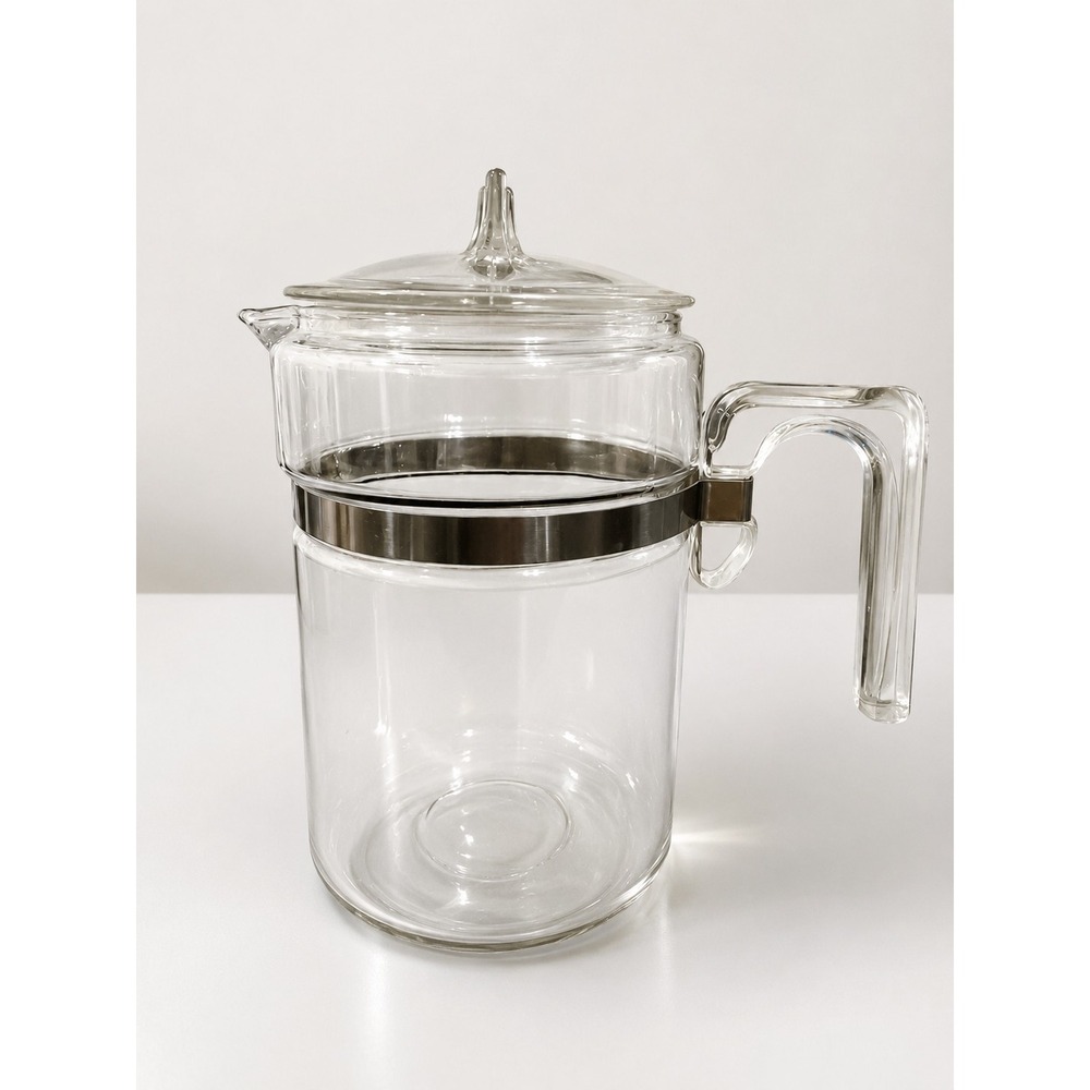 Vintage Pyrex Flameware Glass Percolator Coffee Pot With Lid 6 Cup 7826-H